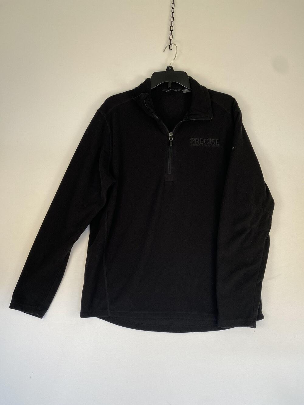 Eddie Bauer Pullover Mens Large Black 1/4 Zip Fleece Long Sleeve Casual Outdoor